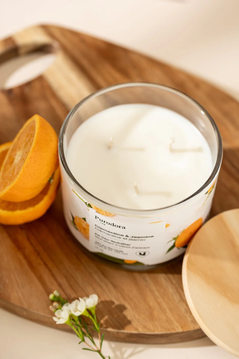 PURODORA Odor Neutralizer Clementine-Jasmine Soy Wax Candle URBAN PAW PETS