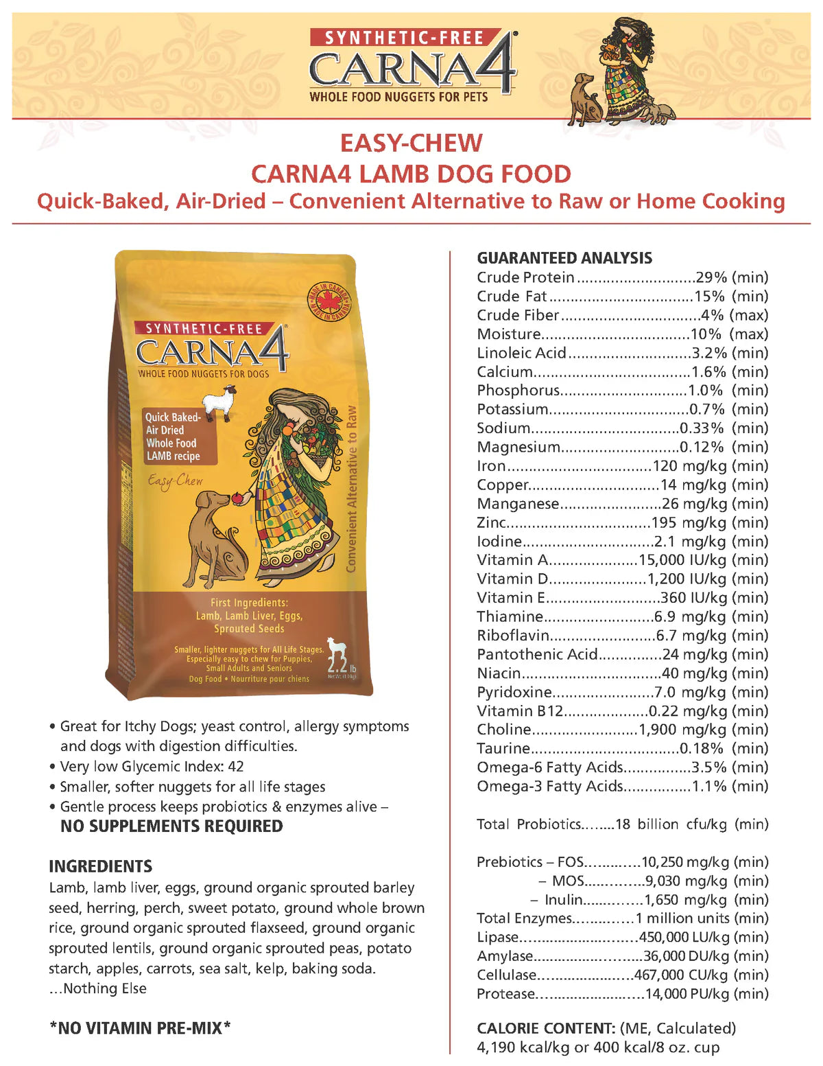 Carna4 Lamb Dog Food Carna4