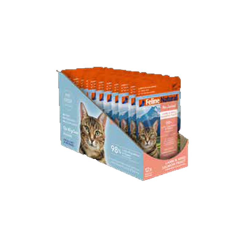 Feline Natural - Pouches - Lamb & King Salmon Feast - 85g (Case of 12)