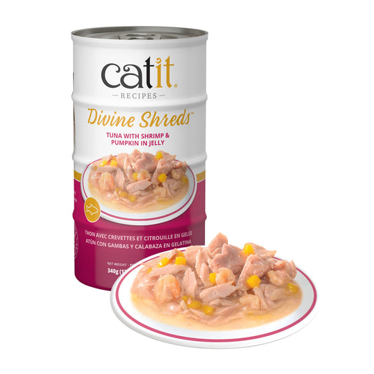 Catit Divine Shreds - Tuna with Shrimp & Pumpkin in Jelly - 4 x 85 g Cans URBAN PAW PETS