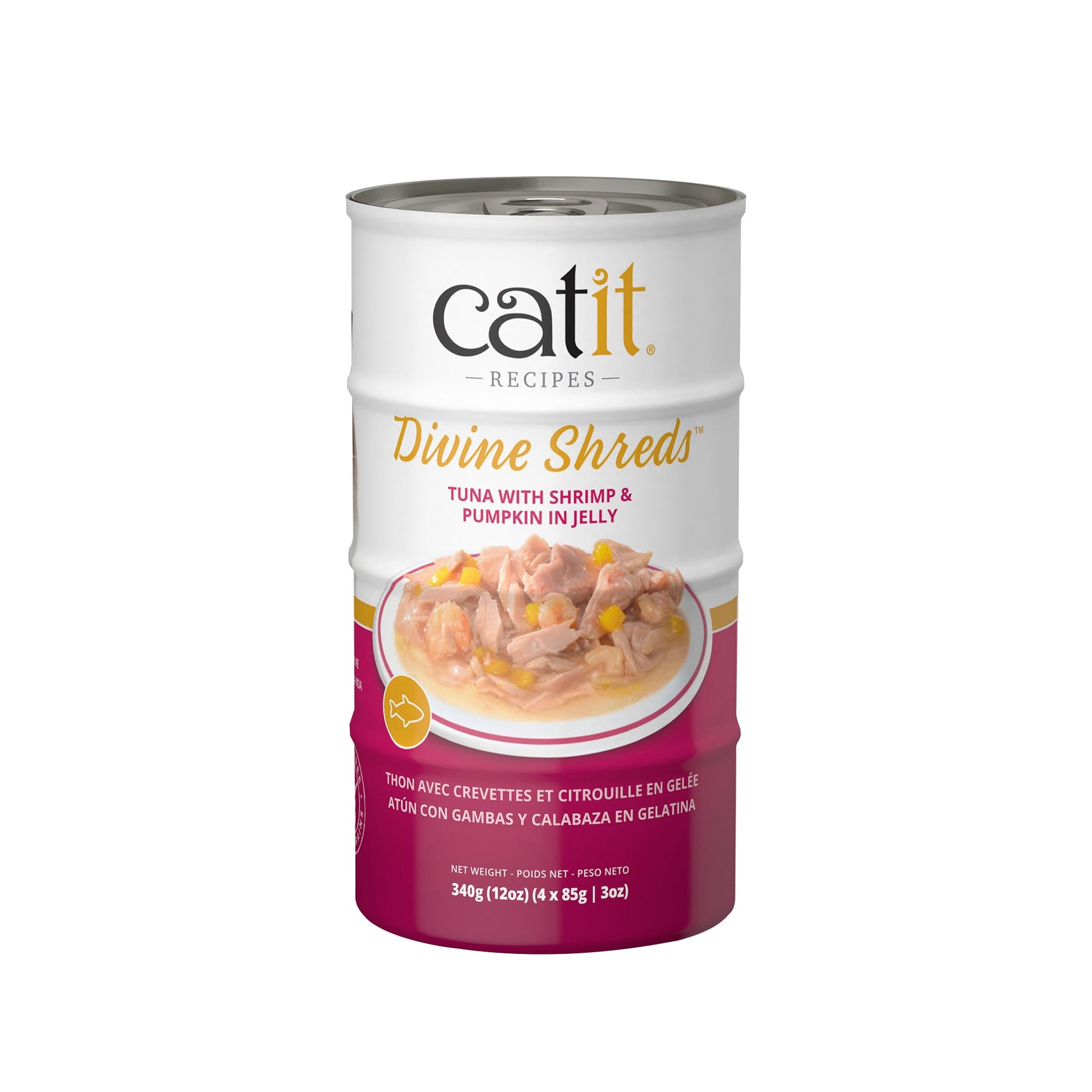 Catit Divine Shreds - Tuna with Shrimp & Pumpkin in Jelly - 4 x 85 g Cans URBAN PAW PETS