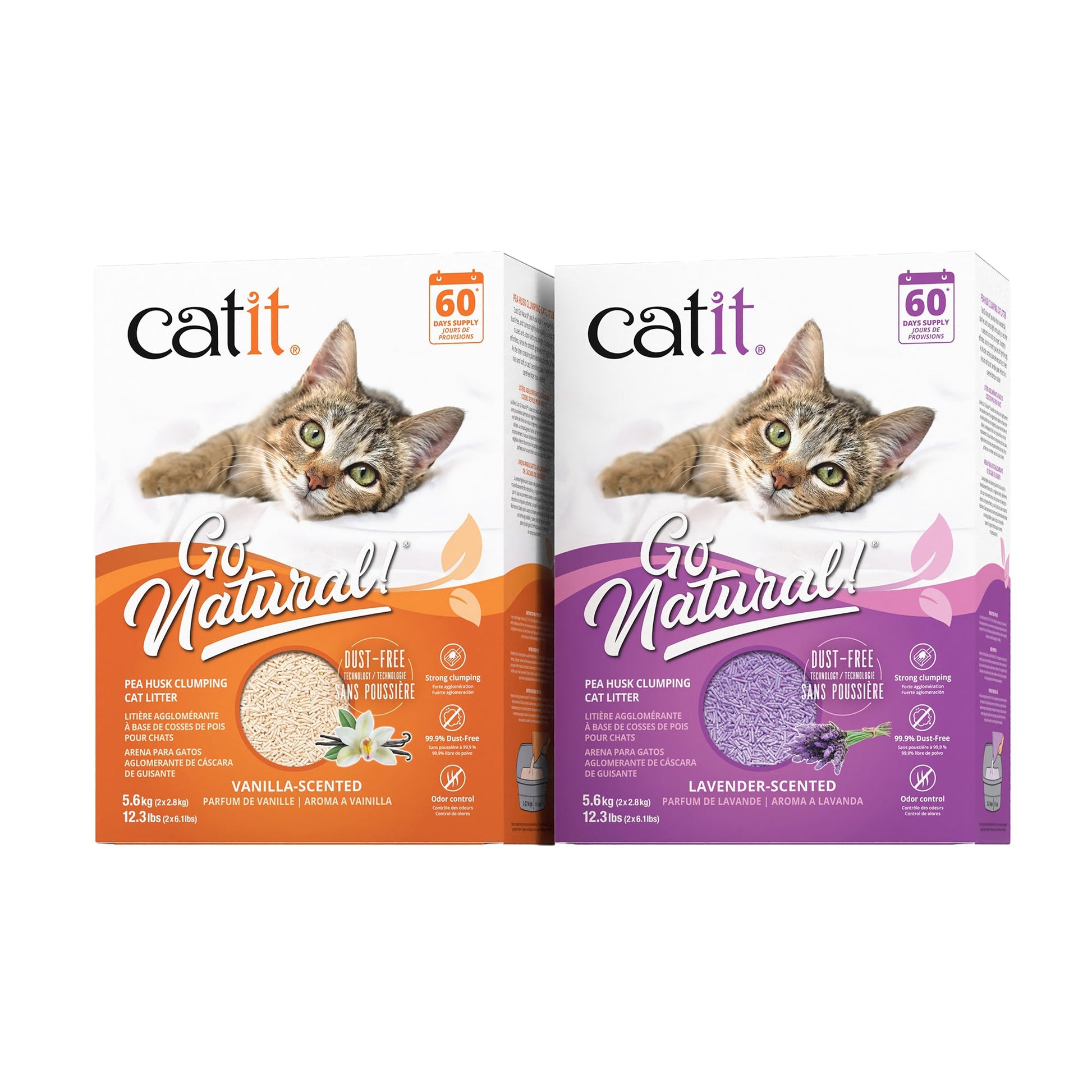 Catit Go Natural! Pea Husk Clumping Cat Litter - Lavender - 5.6 kg (12.3 lbs) Box URBAN PAW PETS
