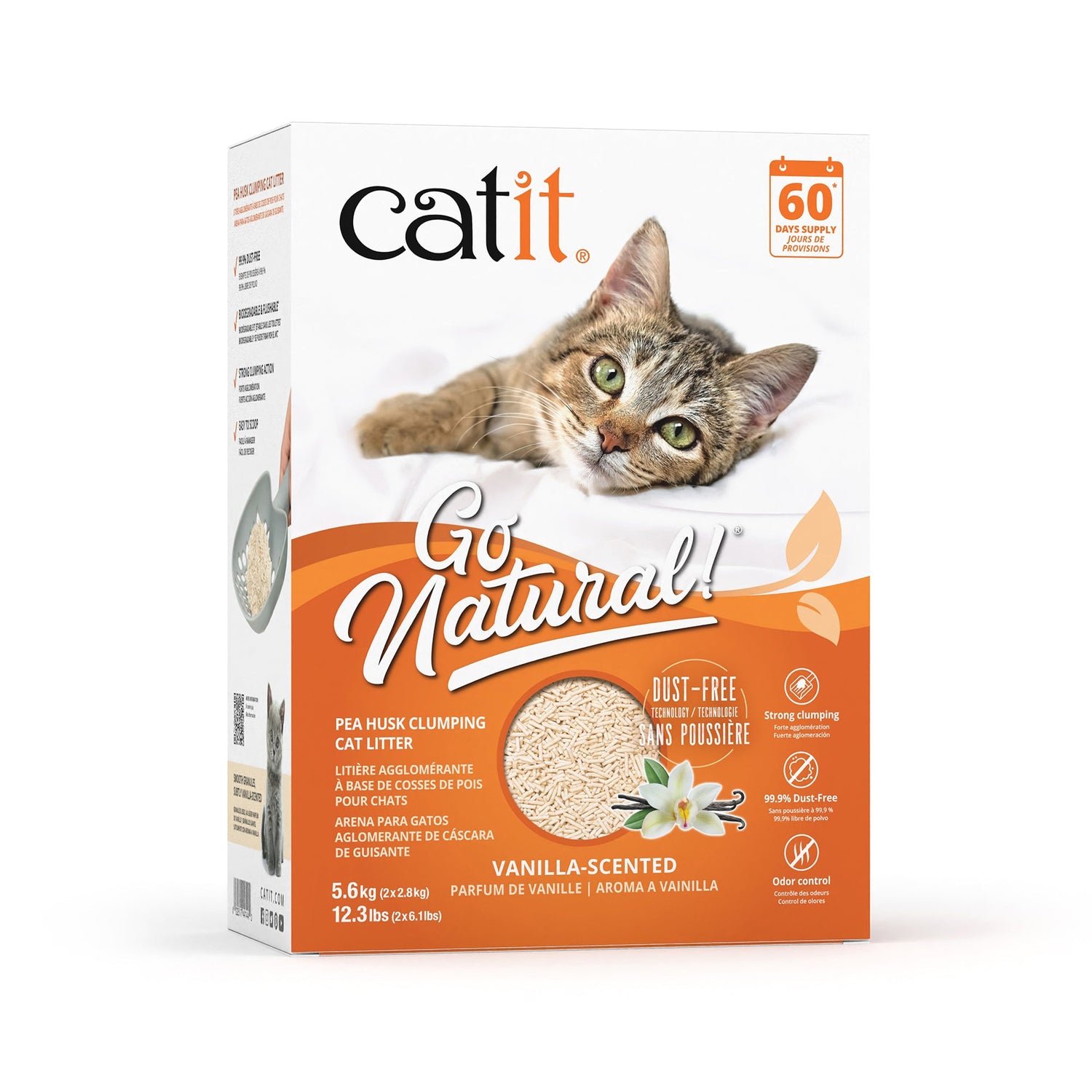Catit Go Natural! Pea Husk Clumping Cat Litter - Vanilla - 5.6 kg (12.3 lbs) Box URBAN PAW PETS