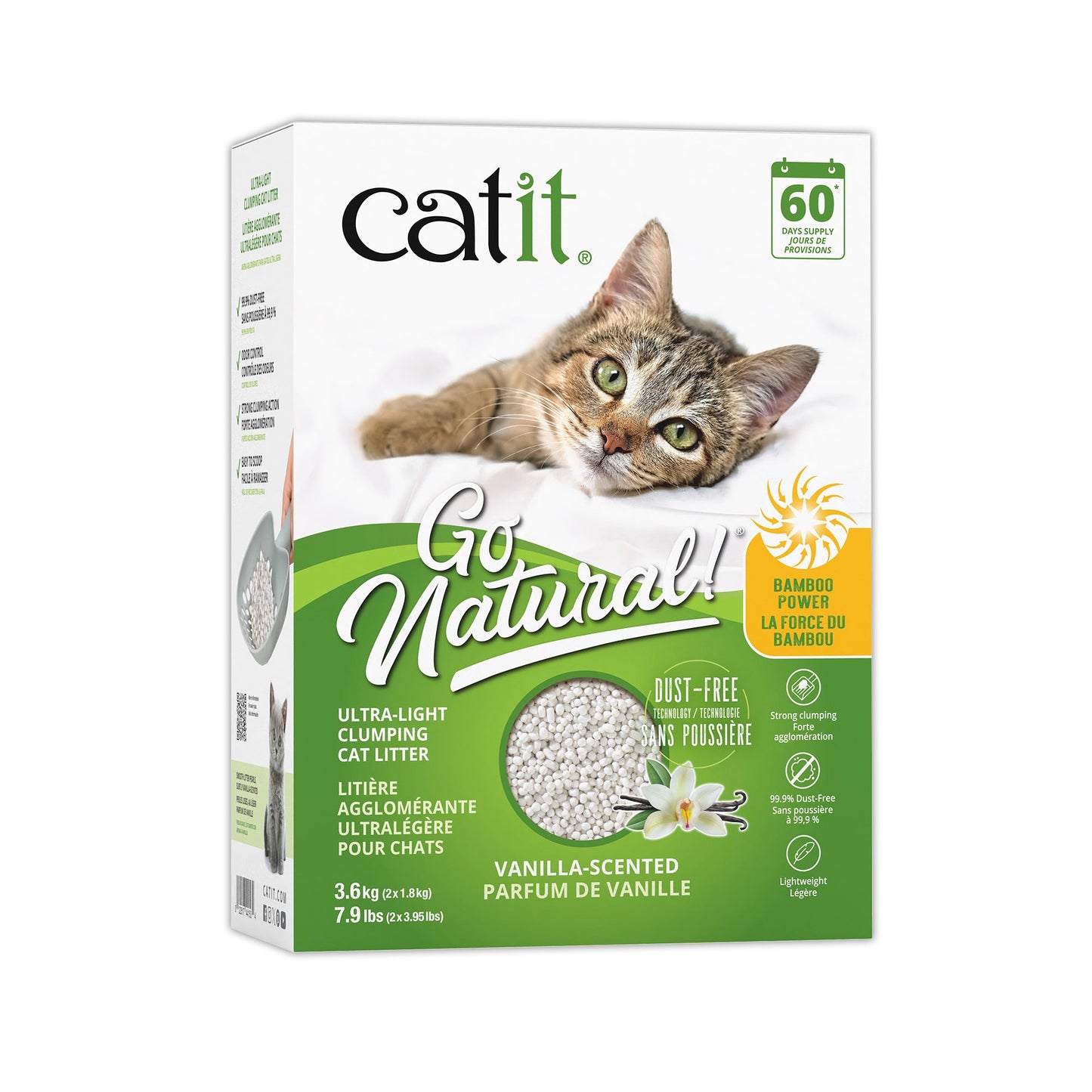 Catit Go Natural! Ultra-Light Clumping Cat Litter - Vanilla - 3.6 kg (7.9 lbs) Box URBAN PAW PETS