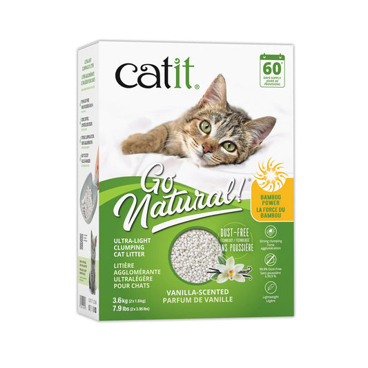 Catit Go Natural! Ultra-Light Clumping Cat Litter - Vanilla - 3.6 kg (7.9 lbs) Box URBAN PAW PETS