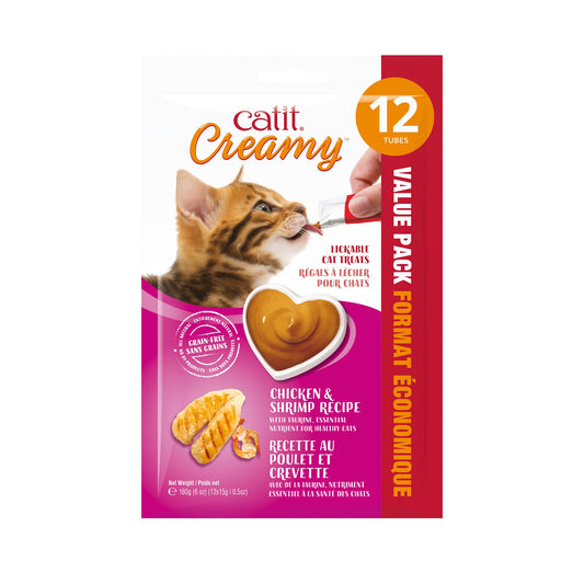 Catit Creamy Lickable Treat - Chicken & Shrimp - 12 pack URBAN PAW PETS