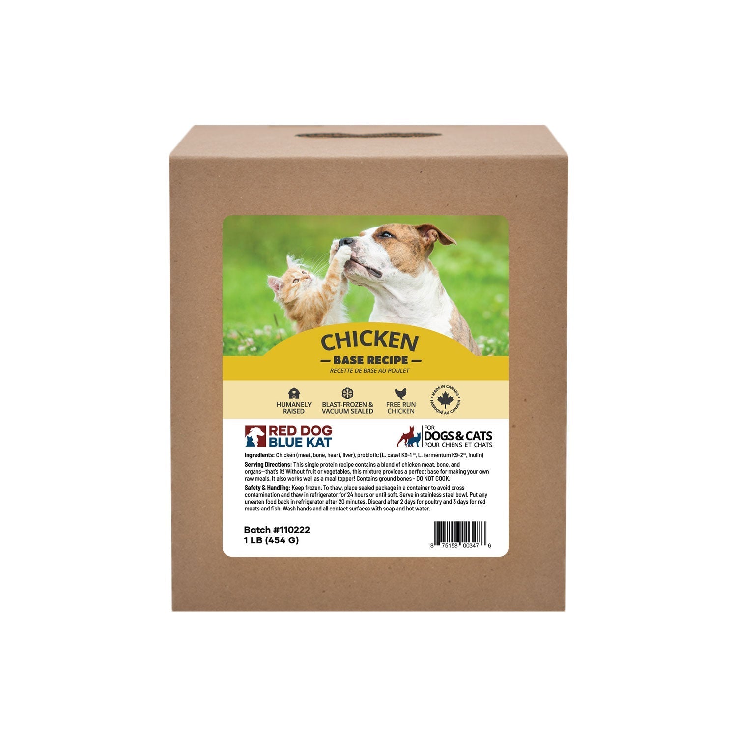 Base Chicken 1 lb (5 per case) Red Dog Blue Kat
