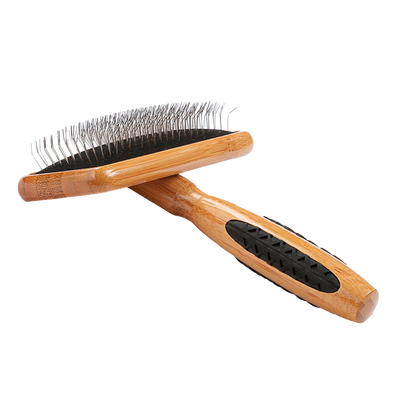 Bass Brushes - De-Matting Slicker - Bamboo Handle