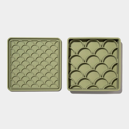 3-in-1 fish scale slow feeder bowl - olive URBAN PAW PETS