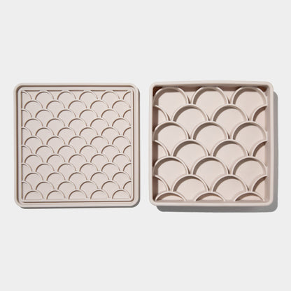 3-in-1 fish scale slow feeder bowl - sand URBAN PAW PETS