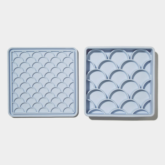 3-in-1 fish scale slow feeder bowl - sky