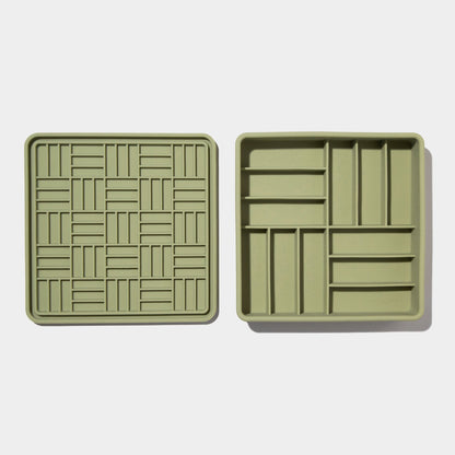 3-in-1 parquet slow feeder bowl - olive URBAN PAW PETS
