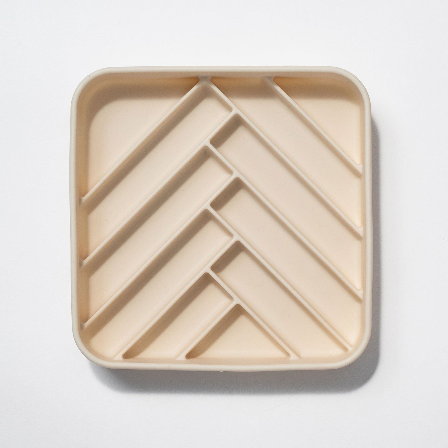 chevron slow feeder bowl - buttercream