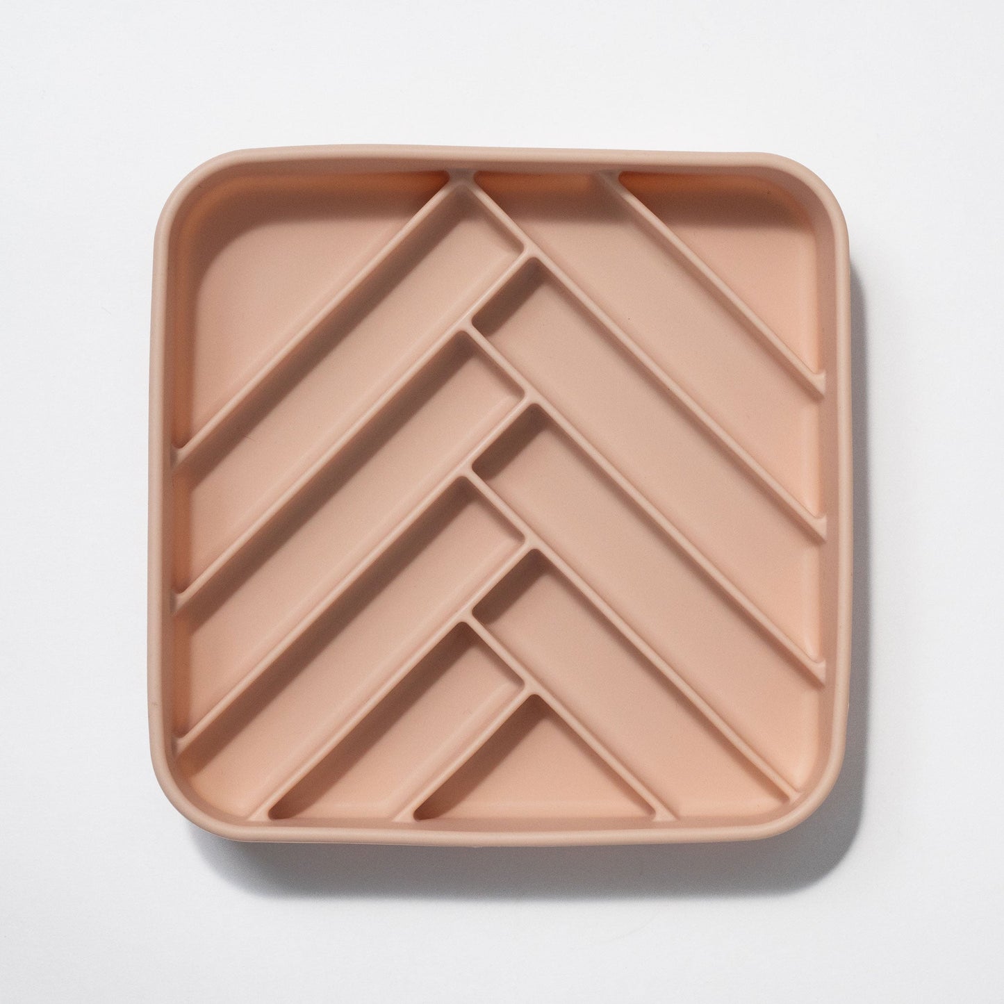 chevron slow feeder bowl - rose water