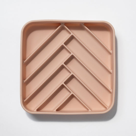 chevron slow feeder bowl - rose water