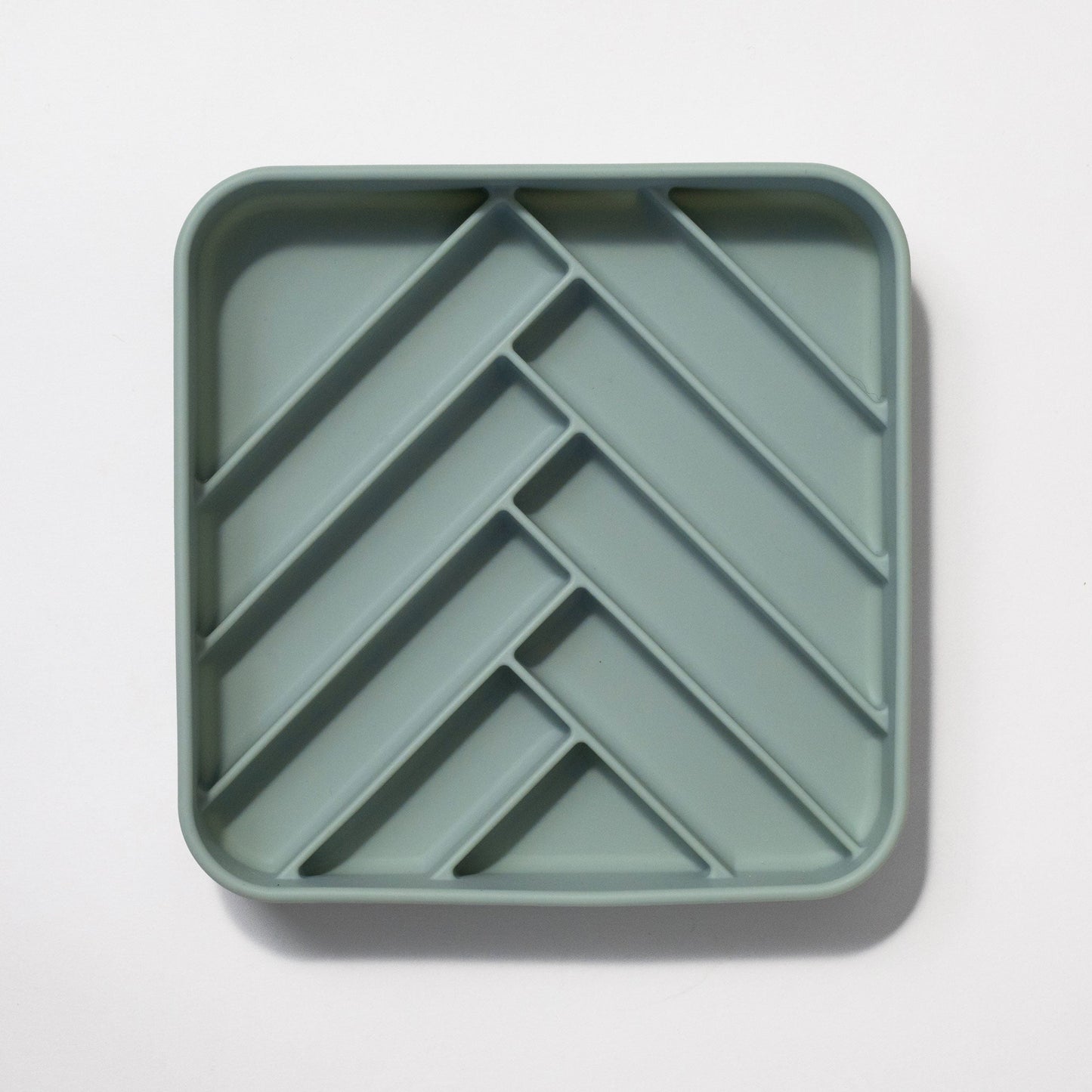 chevron slow feeder bowl - seafoam