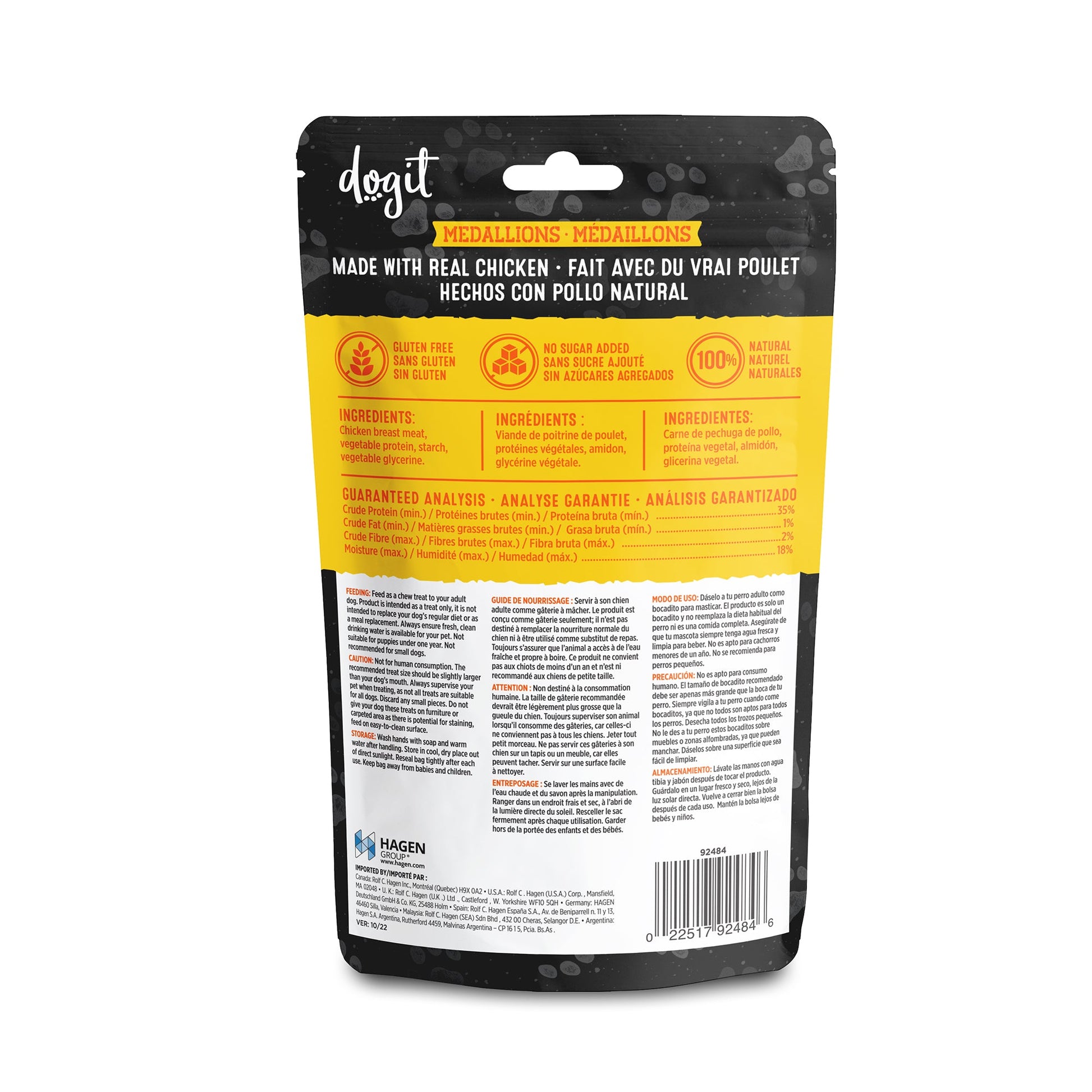 Dogit Snack Bar Treats - Chicken Medallions - 150 g (5.2 oz) URBAN PAW PETS