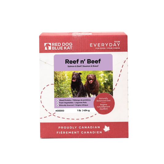 Everyday Raw Reef n' Beef (Beef & Salmon) 1 lb (8 per case) Red Dog Blue Kat