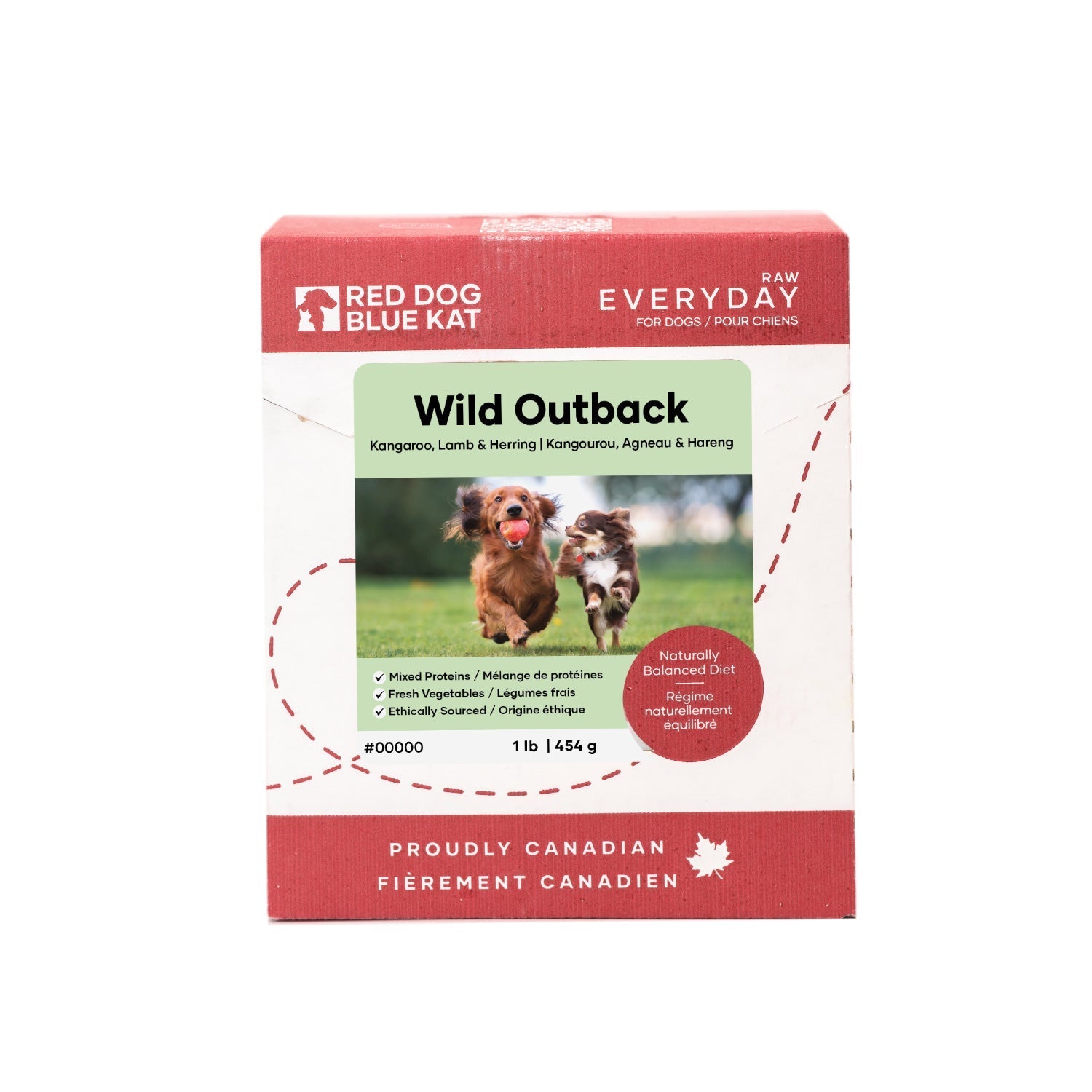 Everyday Raw Wild Outback (Kangaroo, Lamb & Fish) 1 lb (8 per case) Red Dog Blue Kat