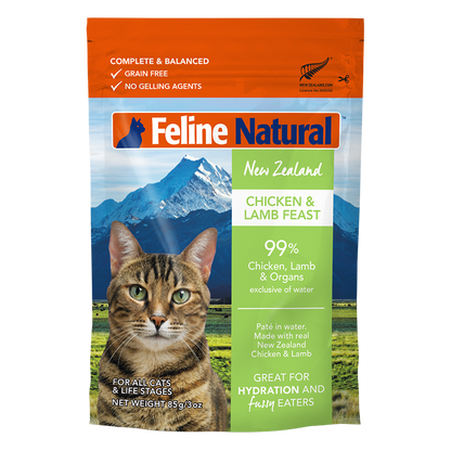 Feline Natural - Pouches - Chicken & Lamb Feast - 85g (Case of 12)