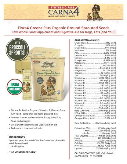 Carna4 - Flora4 Greens Plus Sprouted Seed Topper URBANPAWPETS LTD.