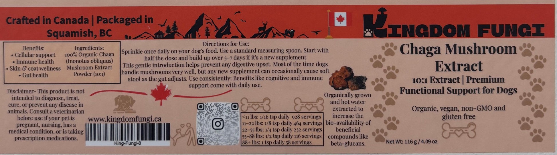 Chaga Mushroom Extract Powder URBAN PAW PETS