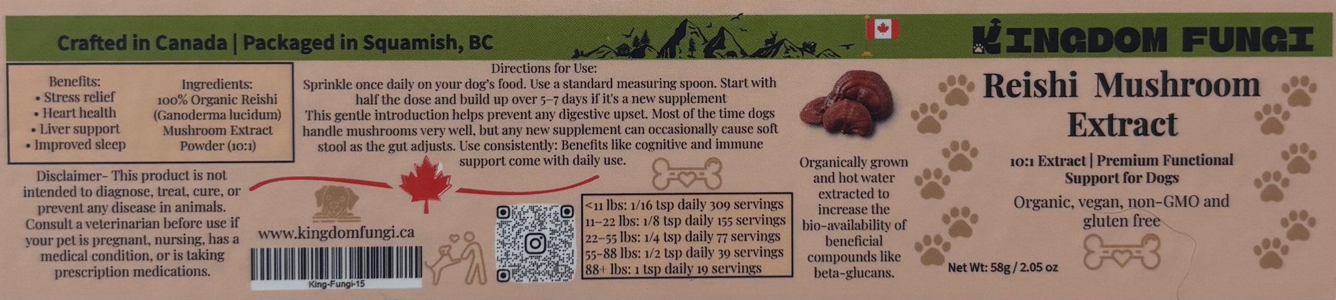 Reishi Mushroom Extract Powder URBAN PAW PETS