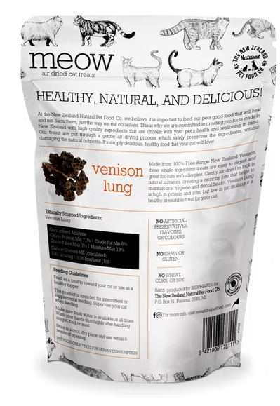 NZ Natural Pet Food Co - Air Dried - Treats - Purr - Venison Lung - 50g