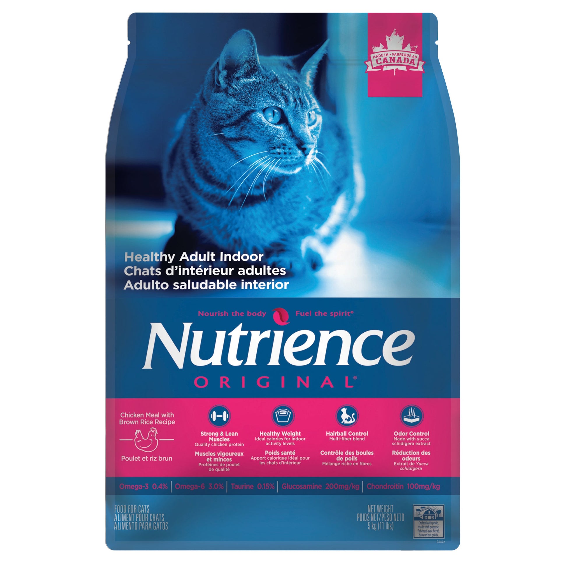 Nutrience Original Healthy Adult Indoor - Chicken Meal with Brown Rice Recipe - 5 kg (11 lbs) URBAN PAW PETS