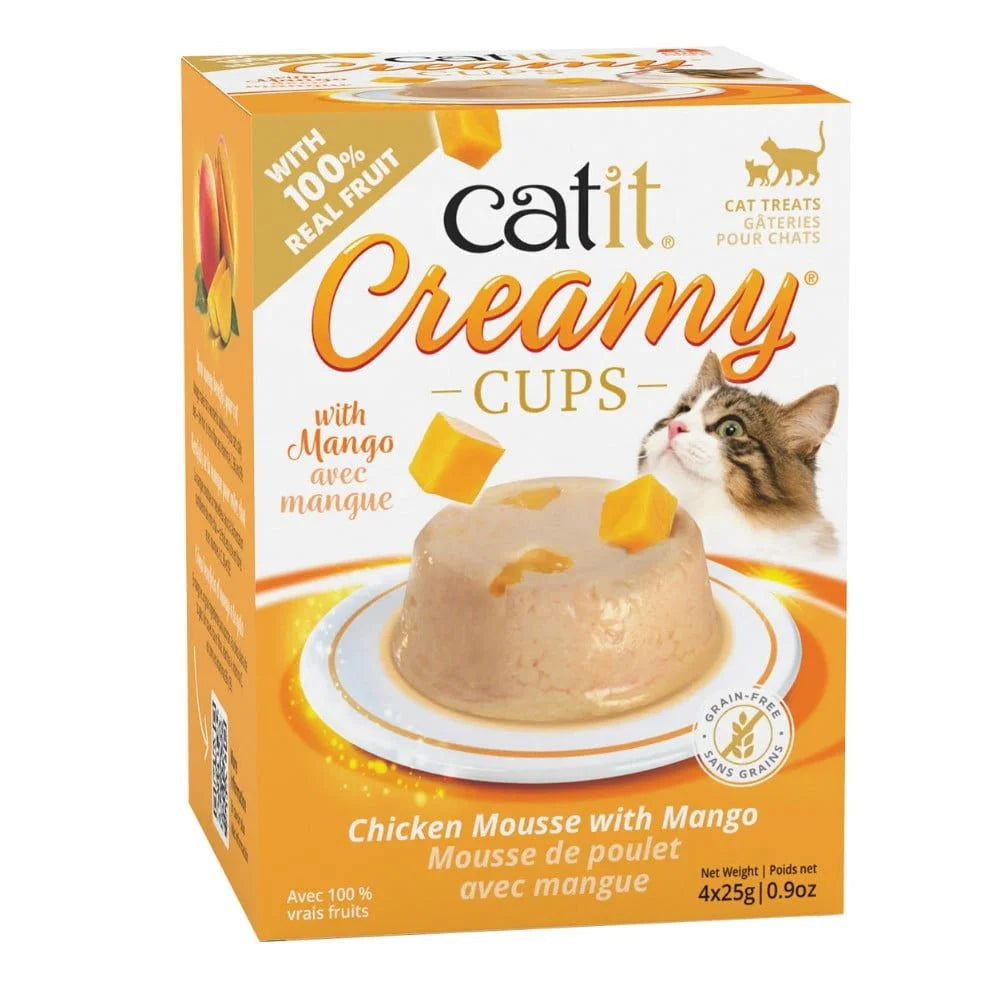 Catit Creamy Cups – Chicken Mousse with Mango – 4 x 25g URBAN PAW PETS
