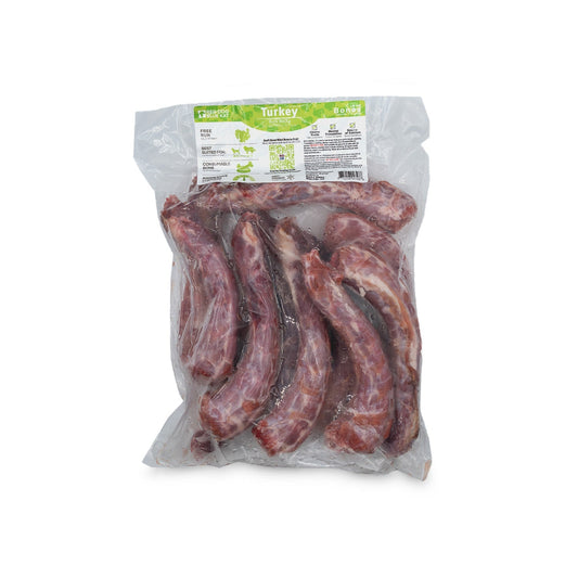 Non-medicated Turkey Neck Bones Bulk Bag Red Dog Blue Kat