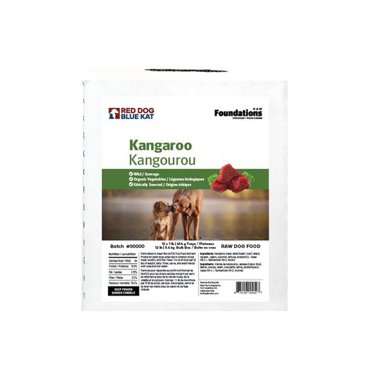 Foundations Kangaroo Recipe for Dogs - Bulk (12 x 1lb) Red Dog Blue Kat