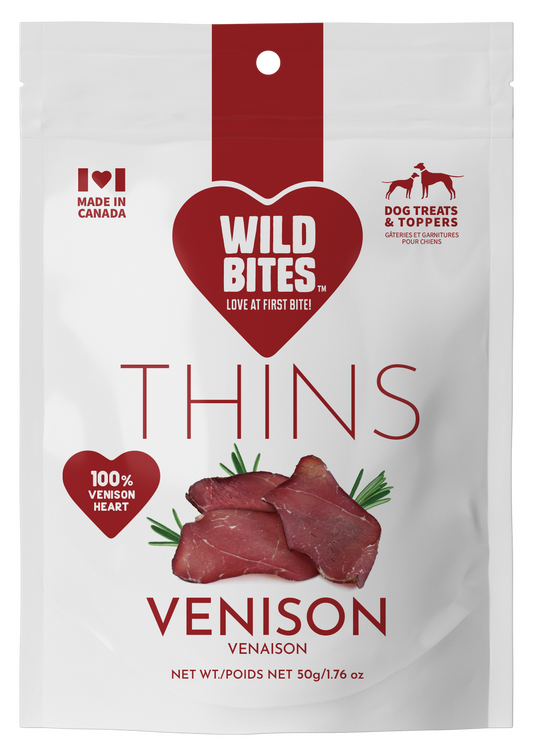 VENISON HEART THINS 50 gr Wild Bites