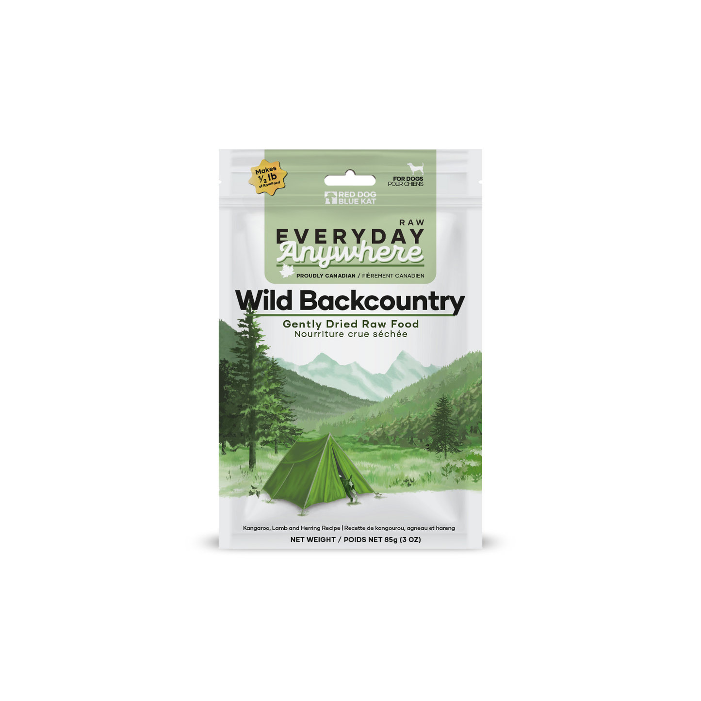 Everyday Raw Anywhere Wild Backcountry for Dog (85 g bag) Red Dog Blue Kat