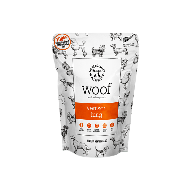 NZ Natural Pet Food Co - Air Dried - Treats - Woof - Venison Lung Treat 50g