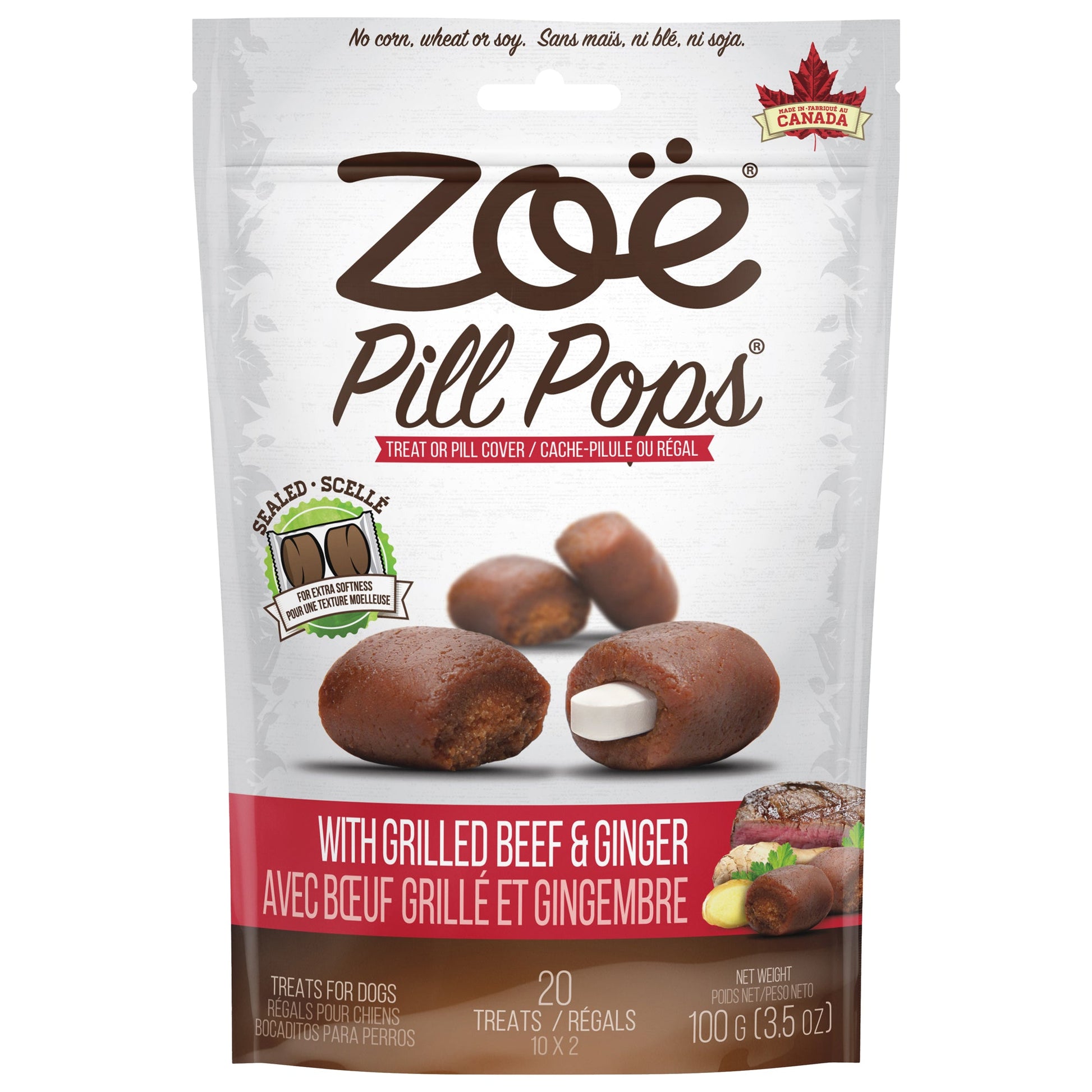 Zoë Pill Pops - Grilled Beef with Ginger - 100 g (3.5 oz) URBAN PAW PETS