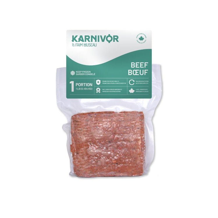 KARNIVOR Dog Raw Frozen Beef 16oz Single Portion