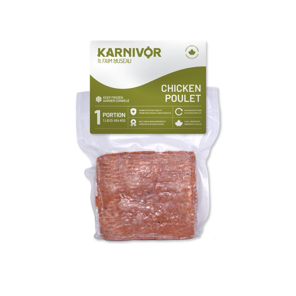 KARNIVOR Dog Raw Frozen Chicken 16oz Single Portion