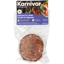 KARNIVOR Dog Raw Frozen Chicken & Lamb 8oz Single Portion