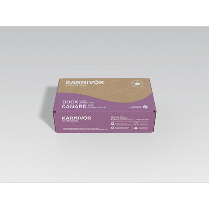 KARNIVOR Dog Raw Frozen Duck w/probiotics 24lb Bulk Case