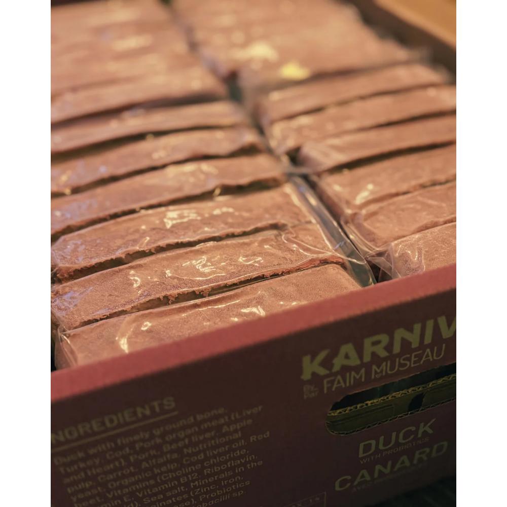 KARNIVOR Dog Raw Frozen Duck w/probiotics 24lb Bulk Case