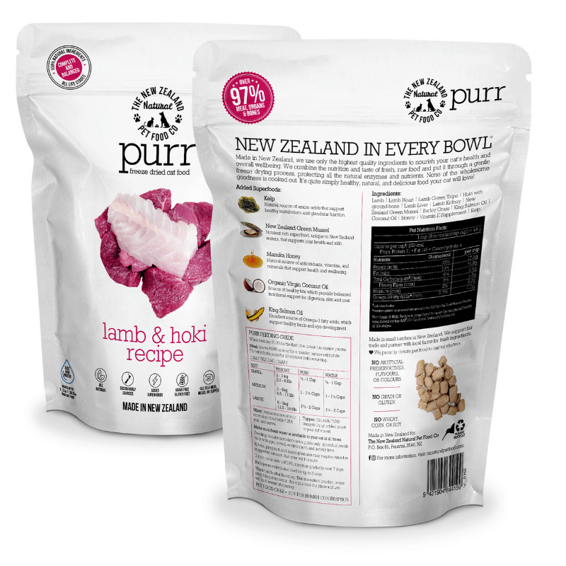 NZ Natural Pet Food Co - Freeze Dried - Food - Purr - Lamb & Hoki