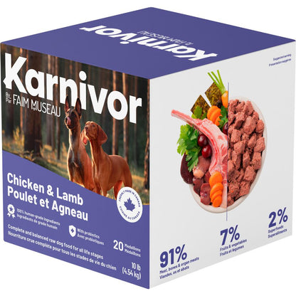 KARNIVOR Dog Raw Frozen Chicken & Lamb 10lb Cube Box – görsel 2
