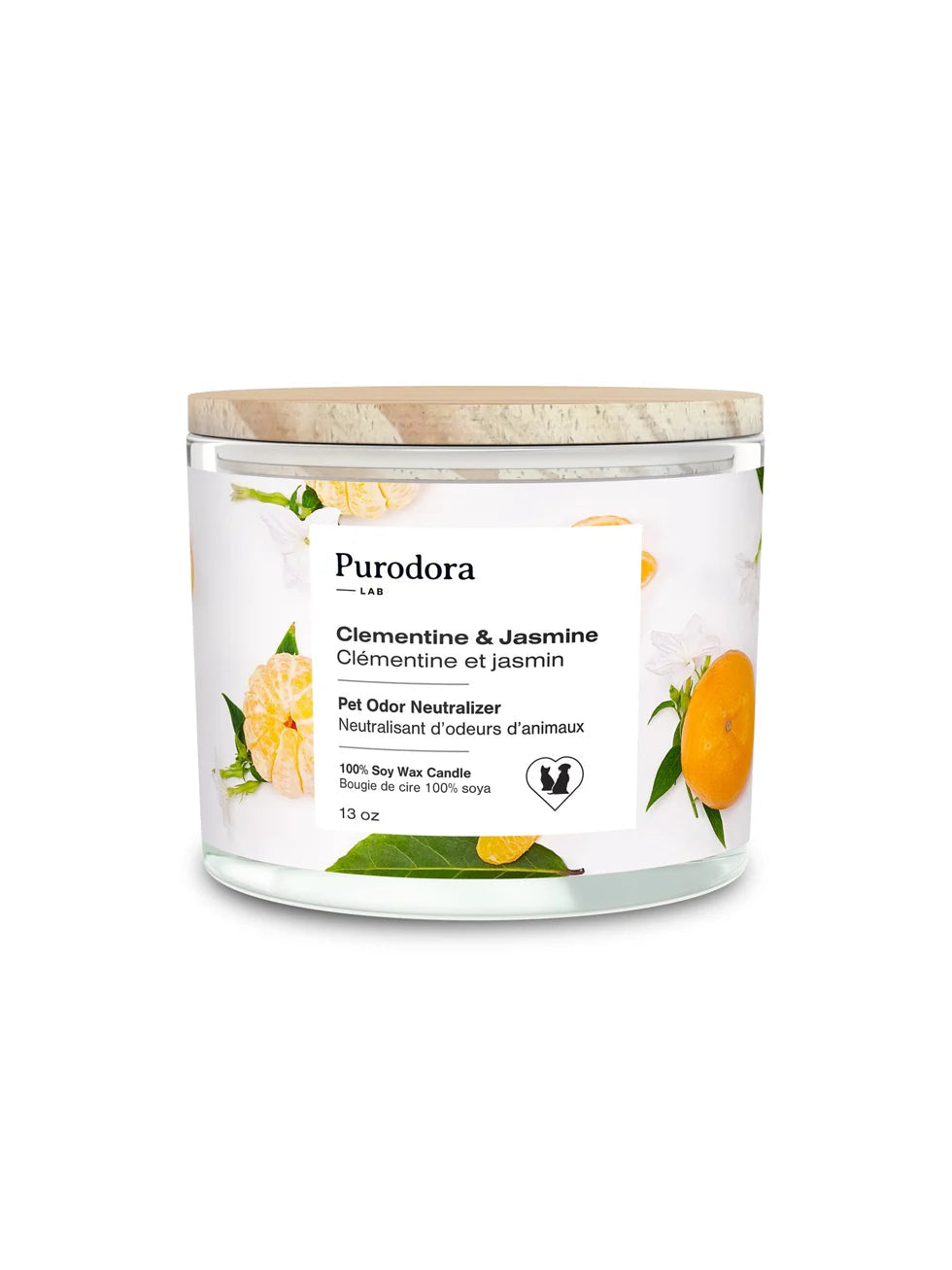 PURODORA Odor Neutralizer Clementine-Jasmine Soy Wax Candle URBAN PAW PETS