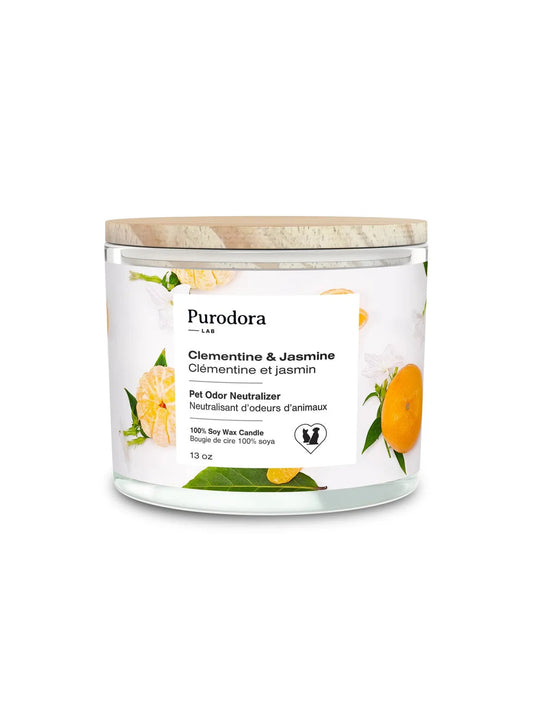 PURODORA Odor Neutralizer Clementine-Jasmine Soy Wax Candle URBAN PAW PETS