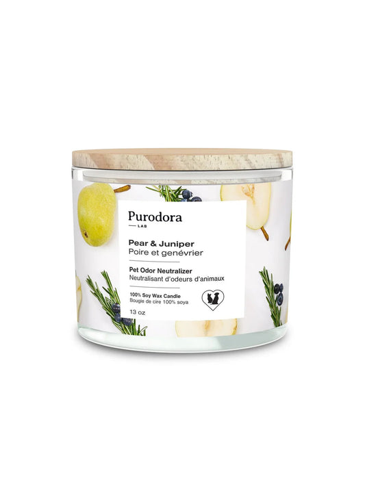 PURODORA Odor Neutralizer Pear-Juniper Soy Wax Candle URBAN PAW PETS