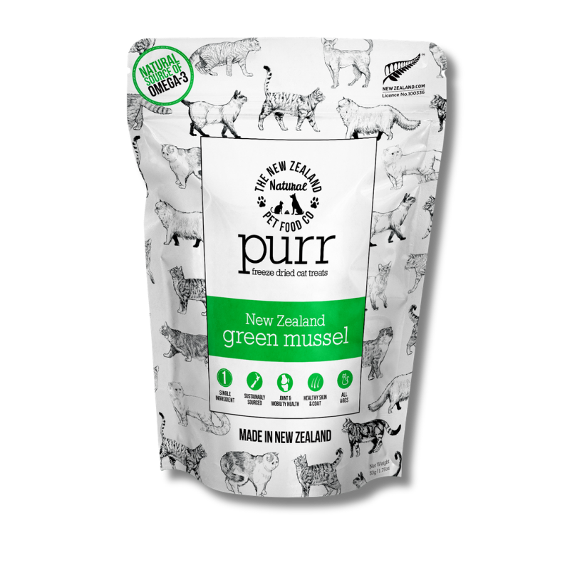 NZ Natural Pet Food Co - Freeze Dried - Treats - Purr - Green Lipped Mussels Treats 50g