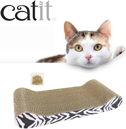 Catit Style Patterned Cat Scratcher with Catnip - White Tiger - Lounge URBAN PAW PETS