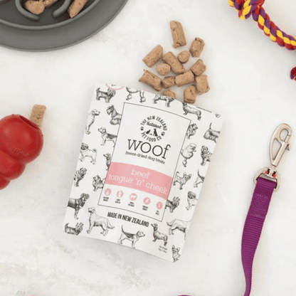 NZ Natural Pet Food Co - Freeze Dried - Treats - Woof - Beef - Tongue 'n' Cheek - 50g